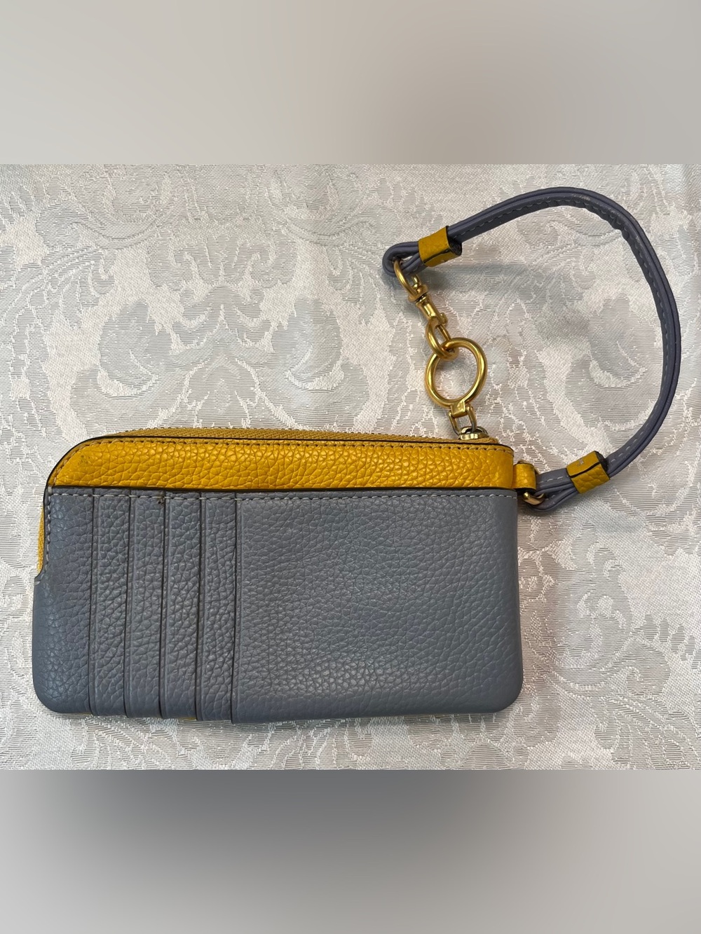 Tory Burch Perry Bombe Leather Colorblock Wristlet with Card Case - Picture 2 of 8